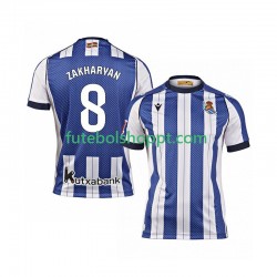 Camisola Homem Real Sociedad Arsen Zakharyan 8 Principais Equipamento 2025-2026 Manga Curta