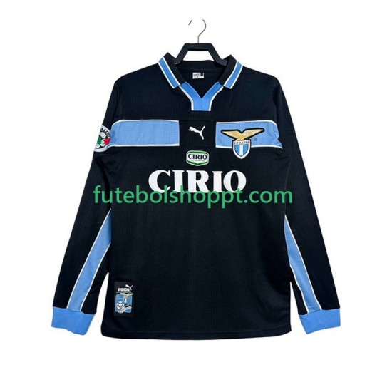 Camisola Homem SS Lazio Retro Alternativa Equipamento 1998 1999 Manga Comprida