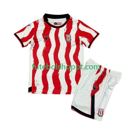 Camisola Júnior Stoke City Principais Equipamento 2025-2026 Manga Curta