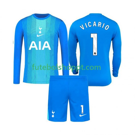 Camisola Júnior Tottenham Hotspur Guglielmo Vicario 1 Guarda-redes Alternativa Equipamento 2025-2026 Manga Comprida