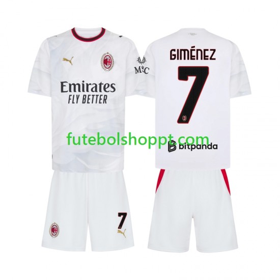 Camisola Júnior AC Milan Gimenez 7 Alternativa Equipamento 2026-2027 Manga Curta
