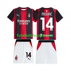 Camisola Júnior AC Milan Modrić Luka 14 Principais Equipamento 2026-2027 Manga Curta