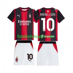 Camisola Júnior AC Milan Rafael Leao 10 Principais Equipamento 2026-2027 Manga Curta