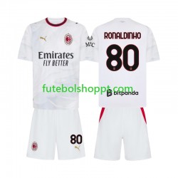 Camisola Júnior AC Milan Ronaldinho 80 Alternativa Equipamento 2026-2027 Manga Curta