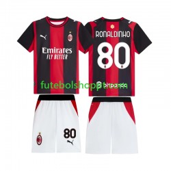Camisola Júnior AC Milan Ronaldinho 80 Principais Equipamento 2026-2027 Manga Curta
