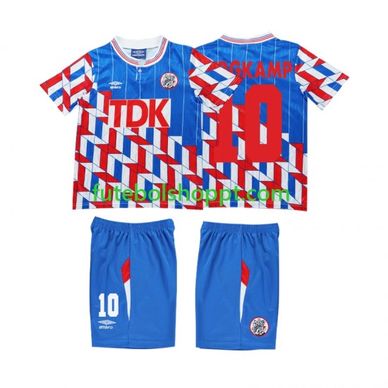 Camisola Júnior AFC Ajax BERGKAMP 10 1989 Retro Alternativa Equipamento 1990 Manga Comprida