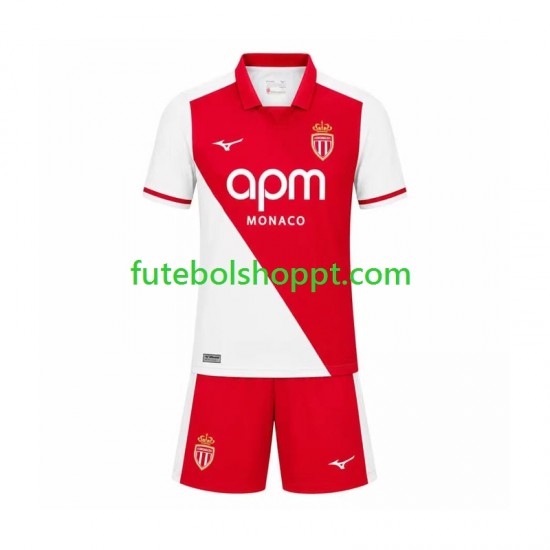 Camisola Júnior AS Monaco Principais Equipamento 2026-2027 Manga Curta