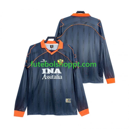 Camisola Homem AS Roma 2000 Retro Terceiro Equipamento 1999 Manga Comprida