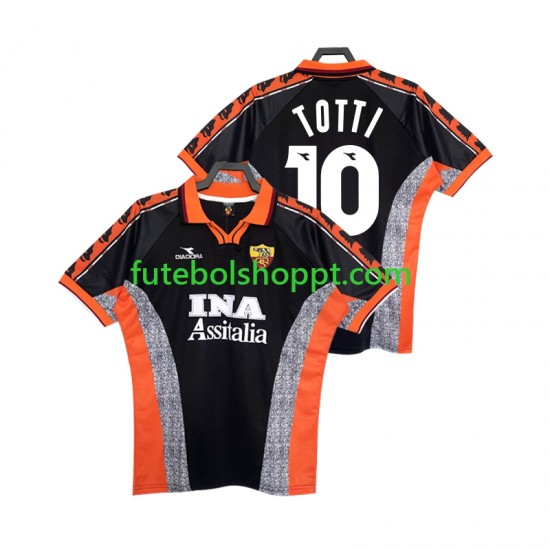 Camisola Homem AS Roma Totti 10 Retro Terceiro Equipamento 1998 1999 Manga Curta