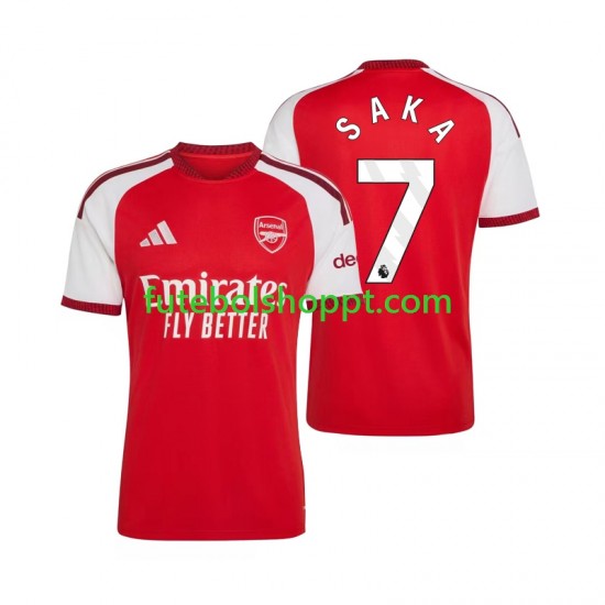 Camisola Homem Arsenal Bukayo Saka 7 Principais Equipamento 2026-2027 Manga Curta