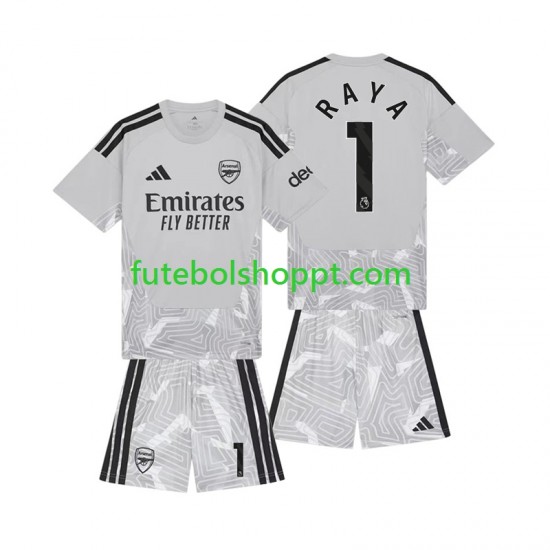 Camisola Júnior Arsenal David Raya 1 Guarda-redes Principais Equipamento 2026-2027 Manga Curta