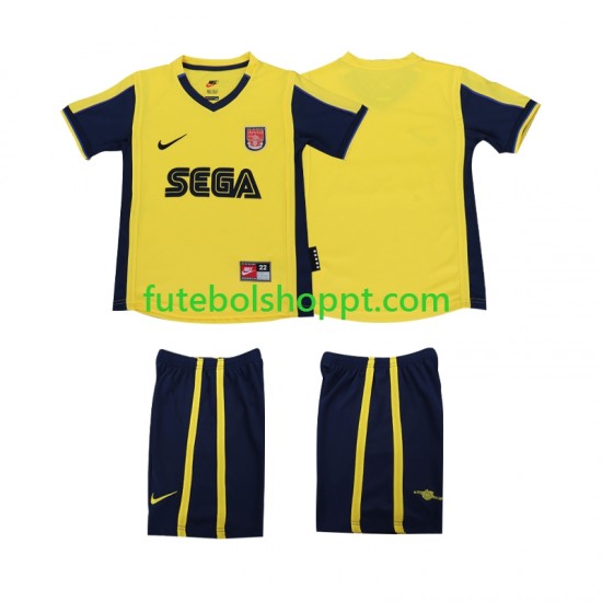 Camisola Júnior Arsenal 2000 2001 Retro Alternativa Equipamento Manga Curta