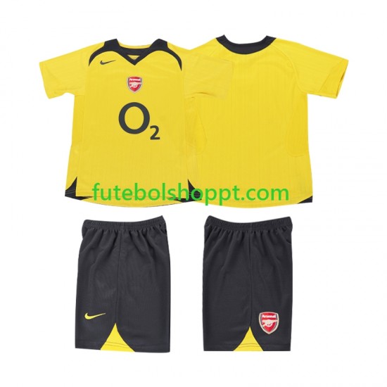 Camisola Júnior Arsenal 2005 Retro Alternativa Equipamento 2006 Manga Curta