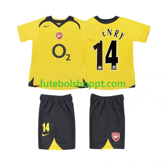 Camisola Júnior Arsenal Thierry Henry 14 2005 Retro Alternativa Equipamento 2006 Manga Curta