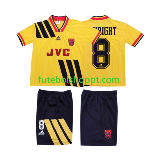 Camisola Júnior Arsenal WRIGHT 8 1993 Retro Alternativa Equipamento 1994 Manga Curta