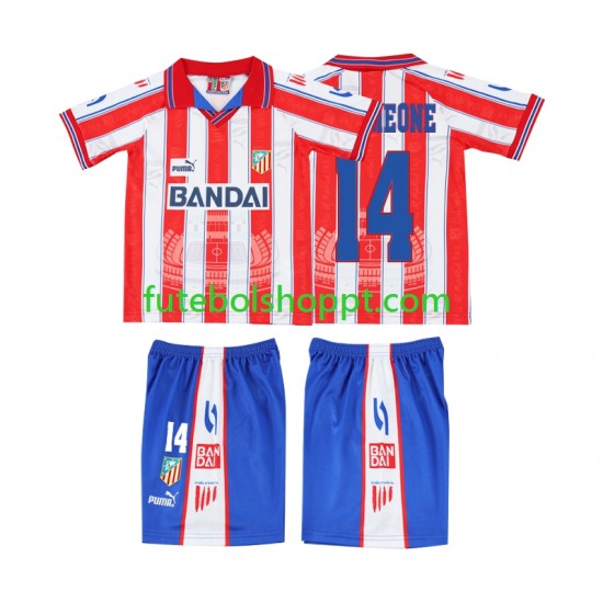Camisola Júnior Atlético Madrid SIMEONE 14 1996 1997 Retro Principais Equipamento Manga Curta