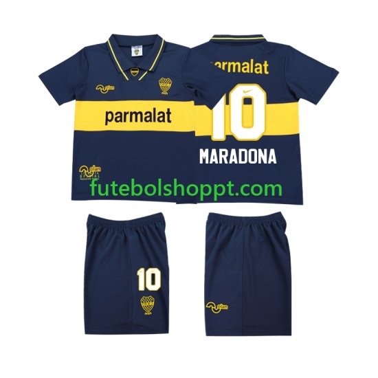 Camisola Júnior CA Boca Juniors MARADONA 10 1993 1995 Retro Principais Equipamento Manga Curta