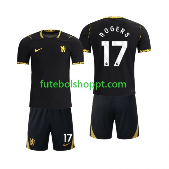 Camisola Júnior Chlesea Morgan Rogers 17 Alternativa Equipamento 2026-2027 Manga Curta