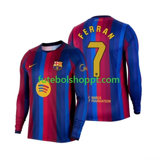 Camisola Homem FC Barcelona Ferran Torres 7 Principais Equipamento 2026-2027 Manga Comprida