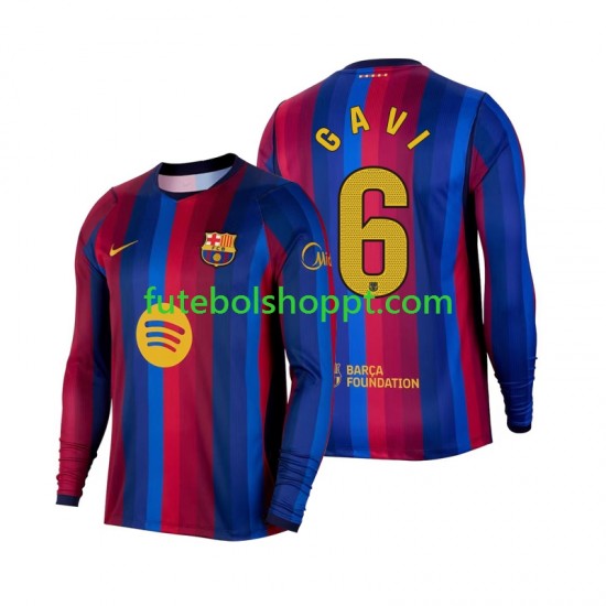 Camisola Homem FC Barcelona Gavi 6 Principais Equipamento 2026-2027 Manga Comprida