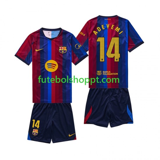 Camisola Júnior FC Barcelona Karim Adeyemi 14 Principais Equipamento 2026-2027 Manga Curta