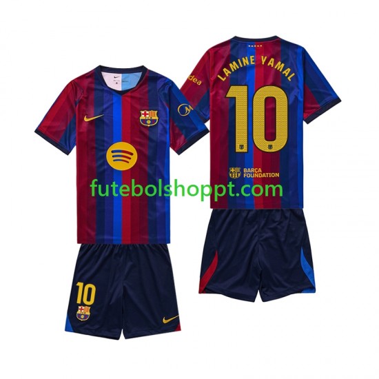 Camisola Júnior FC Barcelona Lamine Yamal 10 Principais Equipamento 2026-2027 Manga Curta