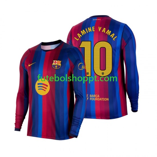 Camisola Homem FC Barcelona Lamine Yamal 10 Principais Equipamento 2026-2027 Manga Comprida