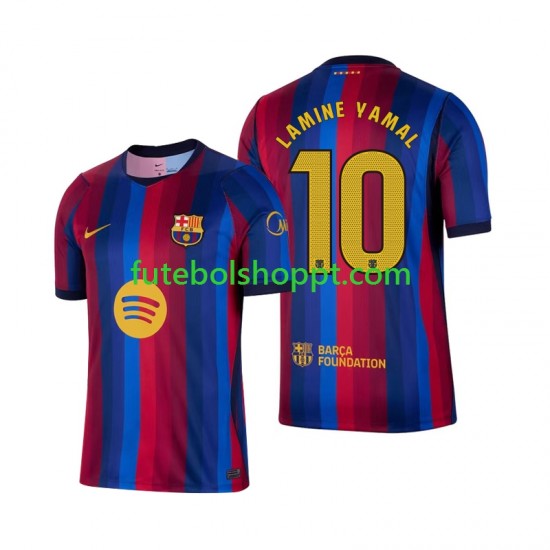 Camisola Homem FC Barcelona Lamine Yamal 10 Principais Equipamento 2026-2027 Manga Curta