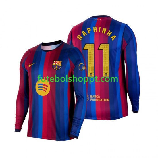 Camisola Homem FC Barcelona Raphinha 11 Principais Equipamento 2026-2027 Manga Comprida