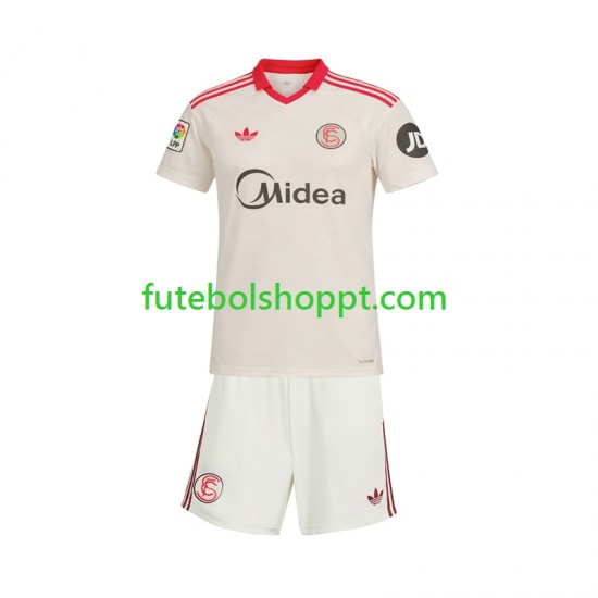 Camisola Júnior Sevilla FC Retro Principais Equipamento 2025-2026 Manga Curta