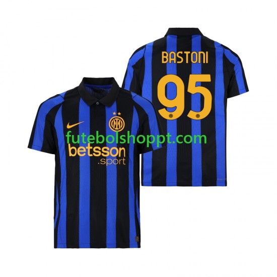 Camisola Homem Inter de Milão Alessandro Bastoni 95 Principais Equipamento 2026-2027 Manga Curta