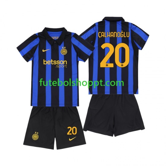 Camisola Júnior Inter de Milão Hakan Calhanoglu 20 Principais Equipamento 2026-2027 Manga Curta