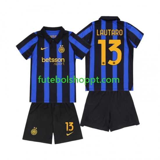 Camisola Júnior Inter de Milão Lautaro Martinez 13 Principais Equipamento 2026-2027 Manga Curta