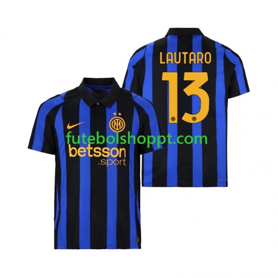 Camisola Homem Inter de Milão Lautaro Martinez 13 Principais Equipamento 2026-2027 Manga Curta