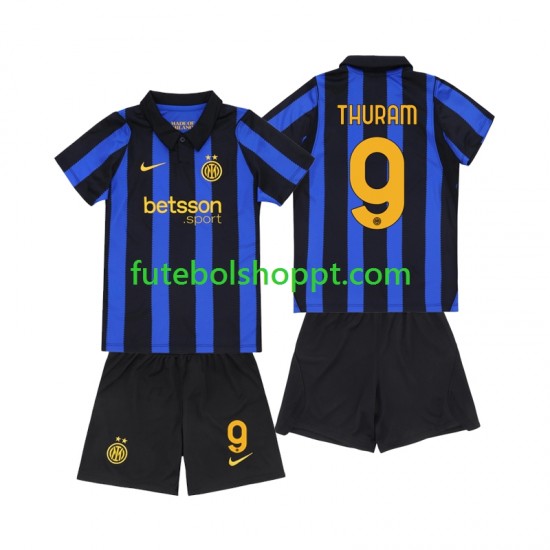Camisola Júnior Inter de Milão Marcus Thuram 9 Principais Equipamento 2026-2027 Manga Curta