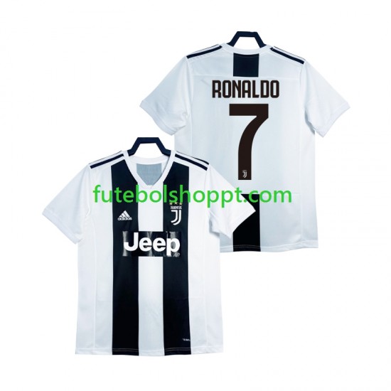 Camisola Homem Juventus Cristiano Ronaldo 2018 2019 Retro Principais Equipamento Manga Curta