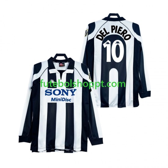 Camisola Homem Juventus DEL PIERO 10 1997 Retro Principais Equipamento 1998 Manga Comprida
