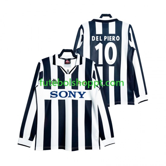 Camisola Homem Juventus DEL PIERO 10 1997 Retro Principais Equipamento Manga Comprida
