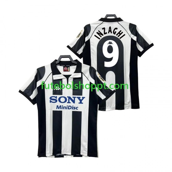 Camisola Homem Juventus INZAGHI 9 1997 Retro Principais Equipamento 1998 Manga Curta