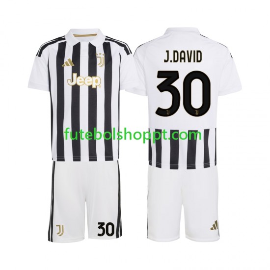 Camisola Júnior Juventus Jonathan David 30 Principais Equipamento 2026-2027 Manga Curta