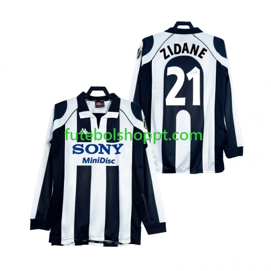 Camisola Homem Juventus ZIDANE 21 1997 Retro Principais Equipamento 1998 Manga Comprida