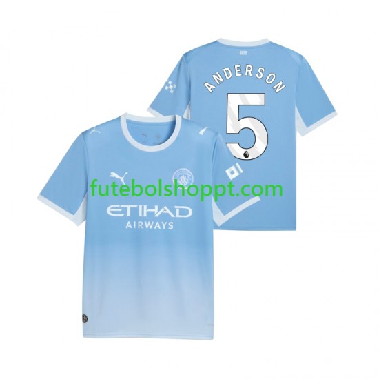 Camisola Homem Manchester City Elliot Anderson 5 Principais Equipamento 2026-2027 Manga Curta