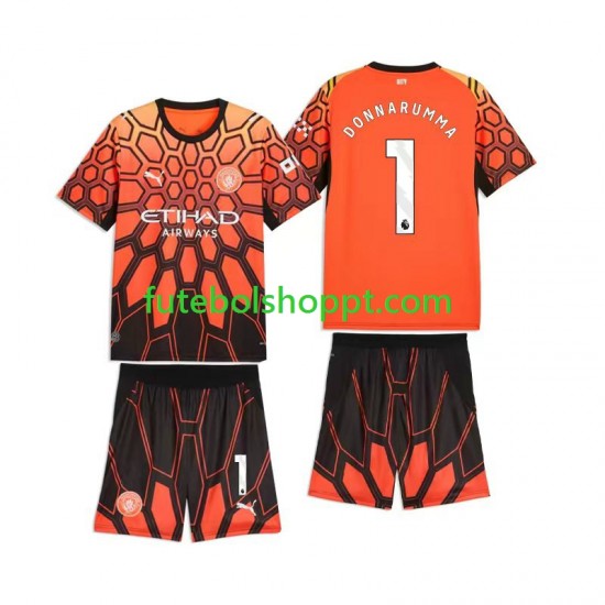 Camisola Júnior Manchester City Gianluigi Donnarumma 1 Guarda-redes Terceiro Equipamento 2026-2027 Manga Curta