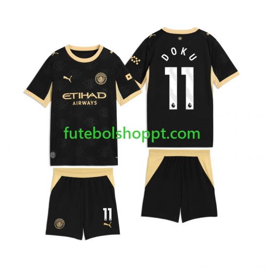 Camisola Júnior Manchester City Jeremy Doku 11 Alternativa Equipamento 2026-2027 Manga Curta