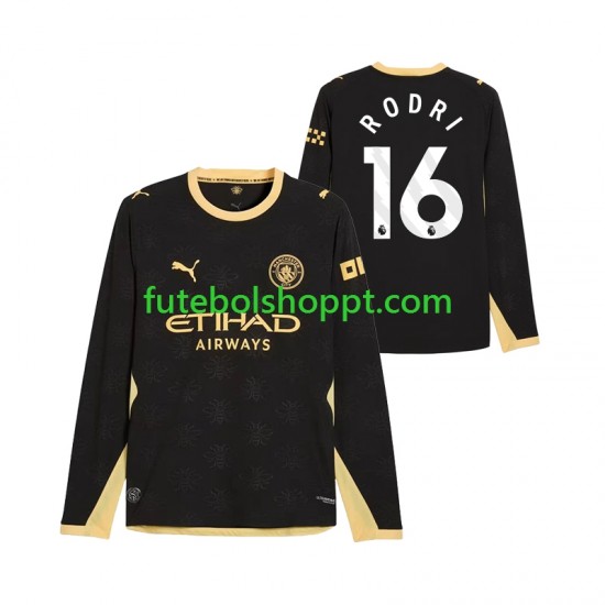 Camisola Homem Manchester City Rodri 16 Alternativa Equipamento 2026-2027 Manga Comprida