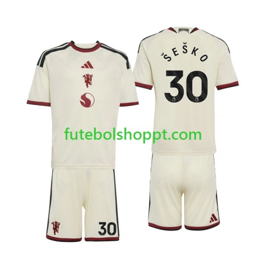 Camisola Júnior Manchester United Benjamin Sesko 30 Terceiro Equipamento 2026-2027 Manga Curta