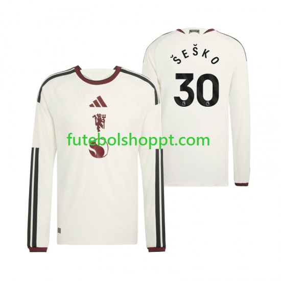 Camisola Homem Manchester United Benjamin Sesko 30 Terceiro Equipamento 2026-2027 Manga Comprida