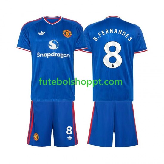 Camisola Júnior Manchester United Bruno Fernandes 8 Alternativa Equipamento 2026-2027 Manga Curta