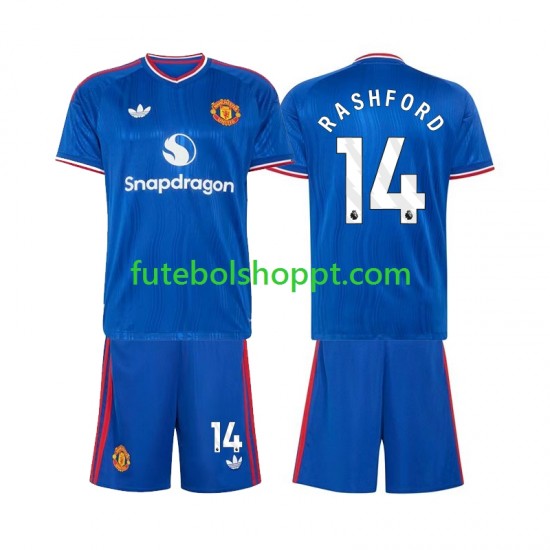 Camisola Júnior Manchester United Marcus Rashford 14 Alternativa Equipamento 2026-2027 Manga Curta