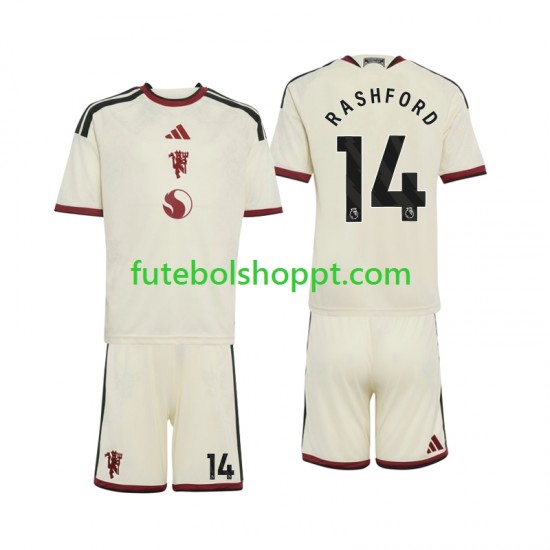 Camisola Júnior Manchester United Marcus Rashford 14 Terceiro Equipamento 2026-2027 Manga Curta